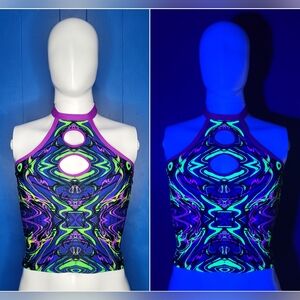 LS7 Trippy Melt/Purple Portal Halter Top
